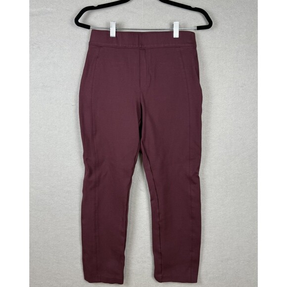 Spanx Slim Straight High Rise Pants Women's Size M Burgundy - Picture 1 of 7